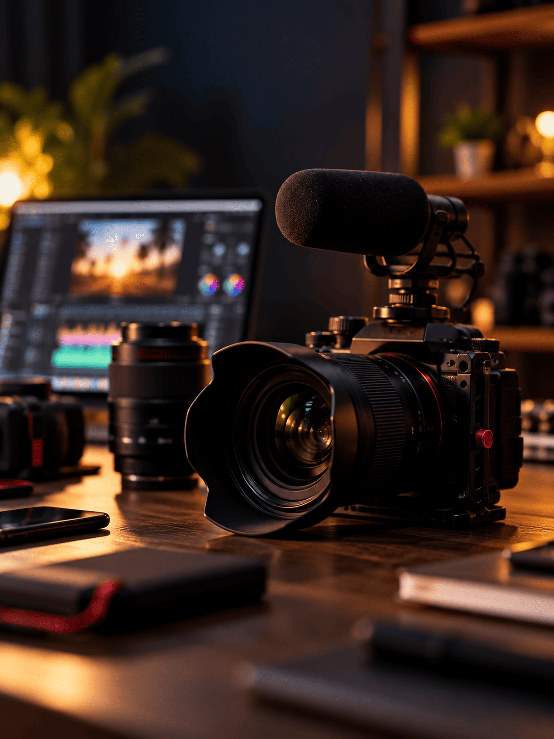 Equipo profesional utilizado para fotografía y producción audiovisual